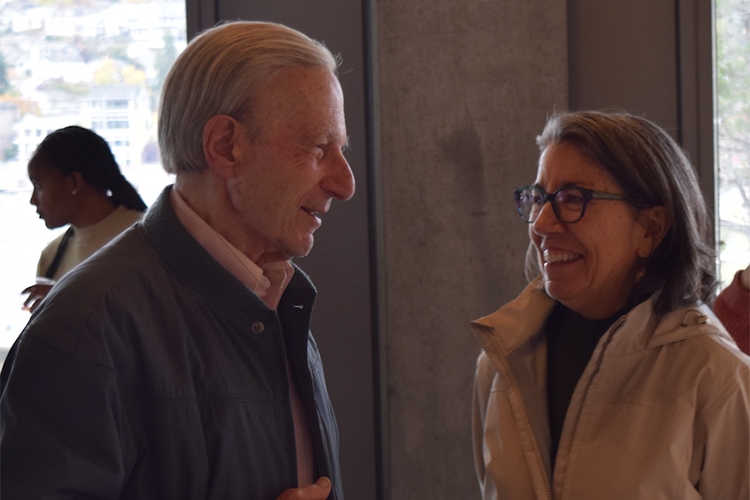 People talking at KEMi's Special Lecture reception