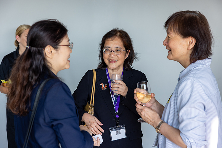 Event attendees talking